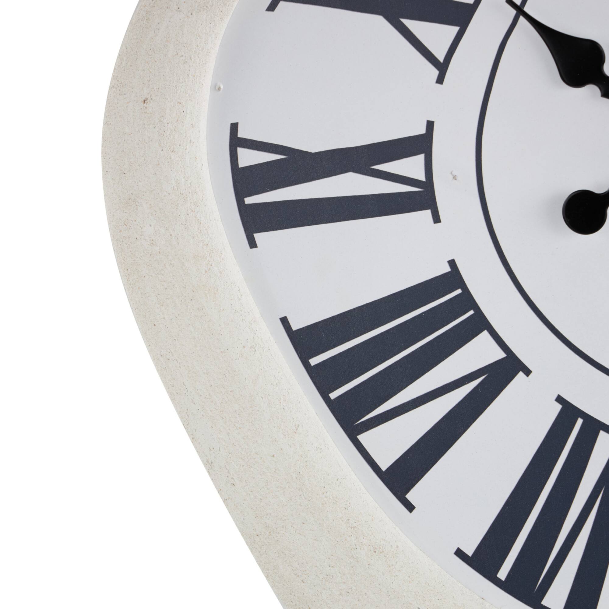 23" x 31" White Wooden Wavy Decorative Wall Clock